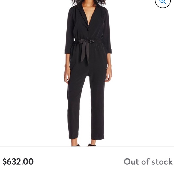 Erin Fetherston Black 3/4 sleeve crepe jumpsuit size S - Picture 1 of 4